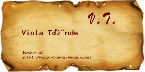 Viola Tünde névjegykártya